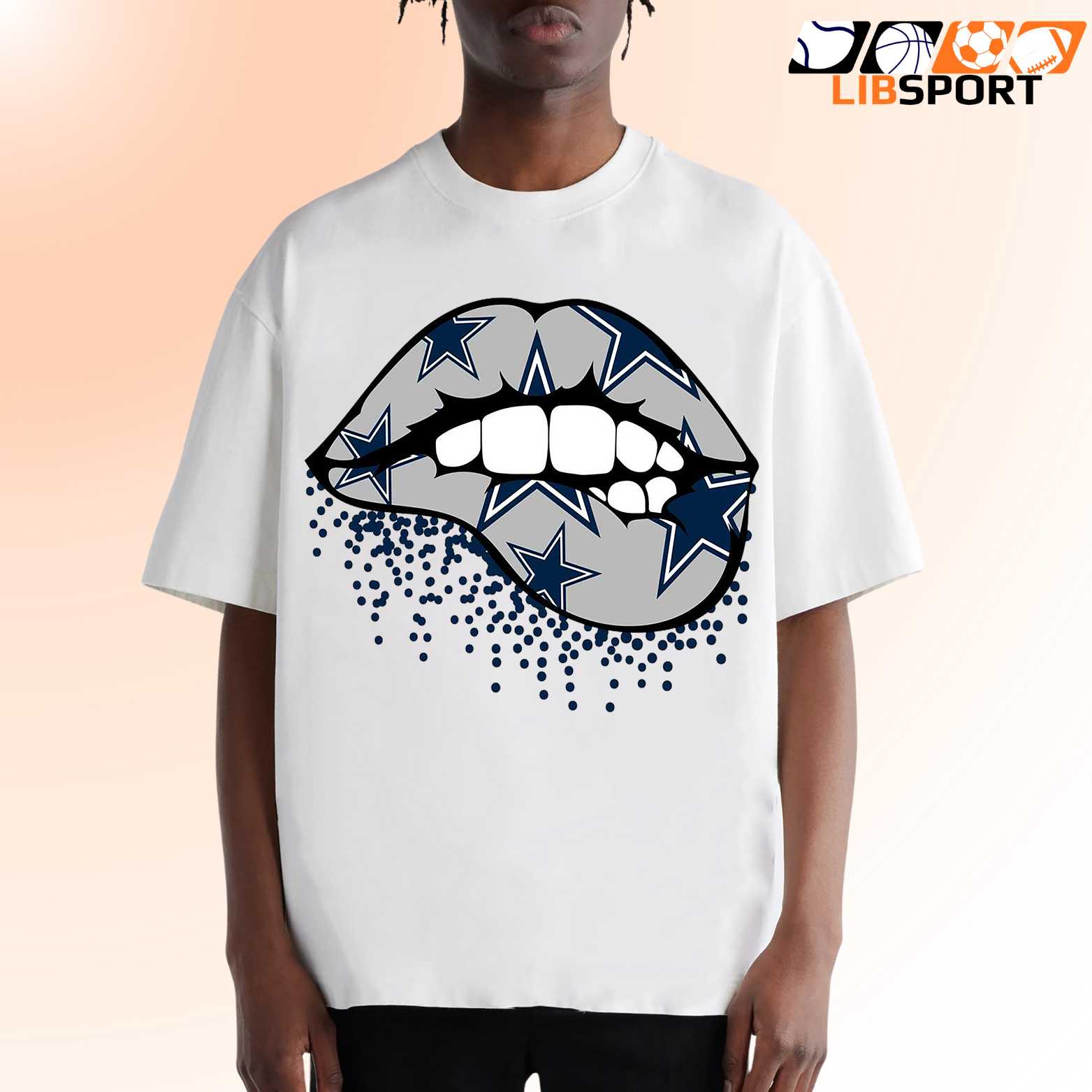 Cowboys Inspired Lips T-Shirt, Unisex Game Day Graphic Shirt
